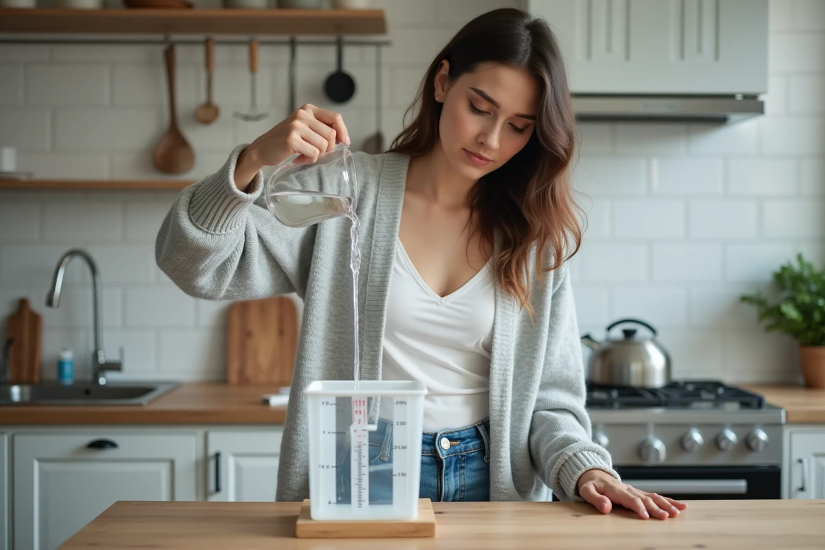 Jeune femme versant de l