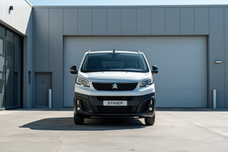 Peugeot Expert devant un bâtiment industriel moderne