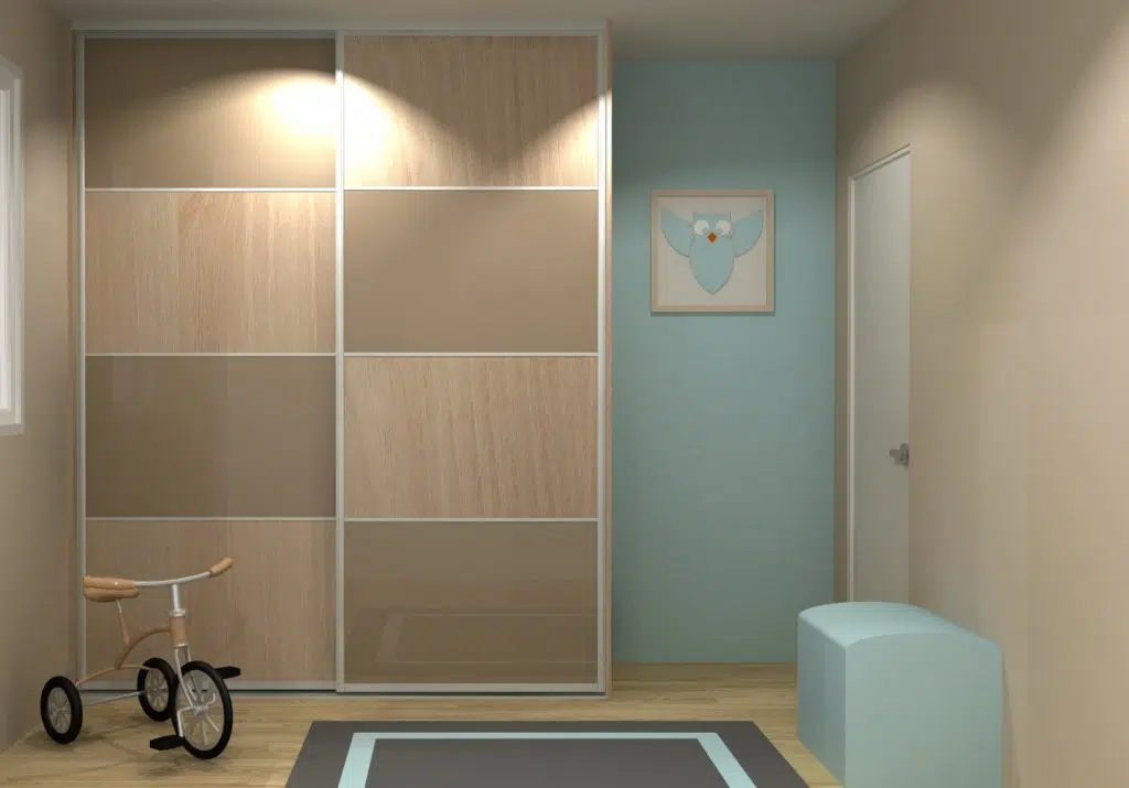placard coulissant sur mesure dans une chambre d'enfant